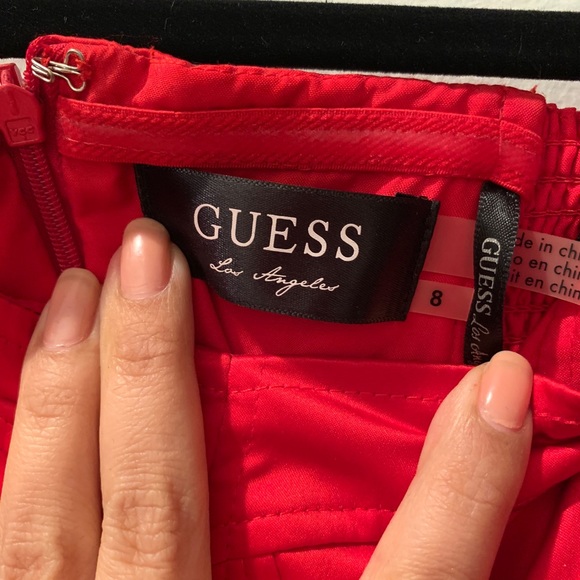 Red silky Guess Strapless dress - Picture 5 of 5